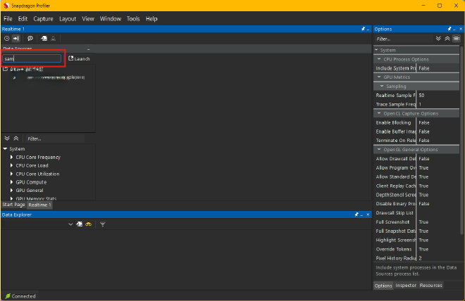 Snapdragon profiler realtime performance analysis